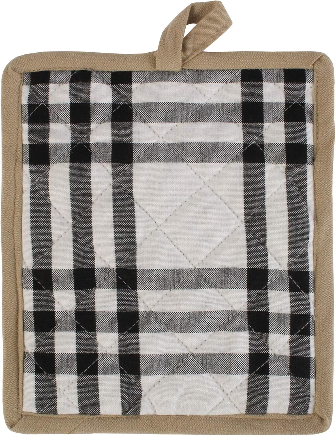 Home Sweet Farmhouse Kitchen Collection, Potholder/Oven Mitt/Dishtowel Set, Black, 4 Count
