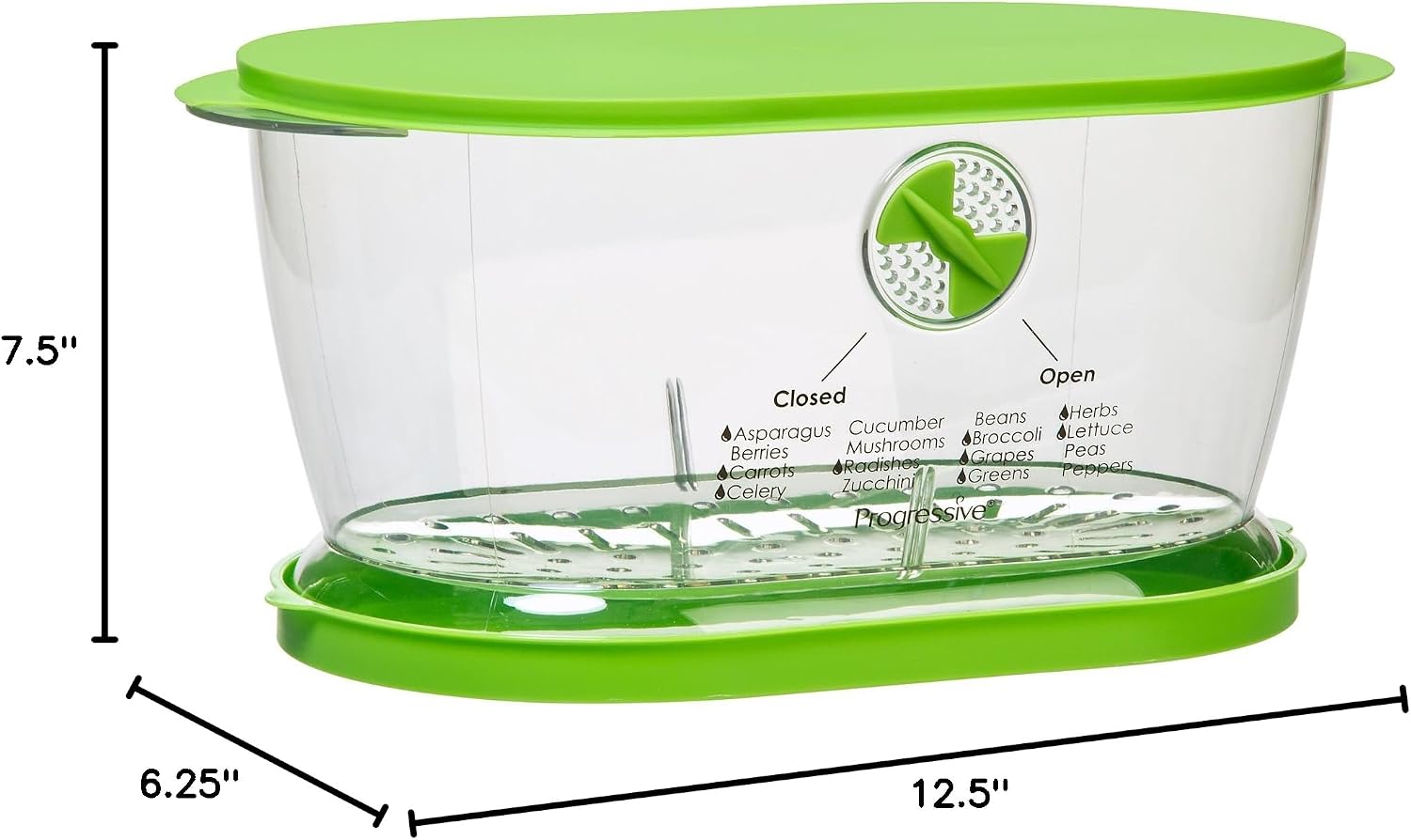 Prep Solutions by  Lettuce Keeper Produce Storage Container,4.7 Quarts,Green (Lks-06),(Pack of 3)
