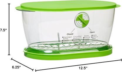 Prep Solutions by  Lettuce Keeper Produce Storage Container,4.7 Quarts,Green (Lks-06),(Pack of 3)